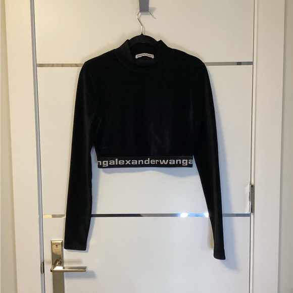 Alexander Wang Cropped Velvet Top - Picture 2 of 3